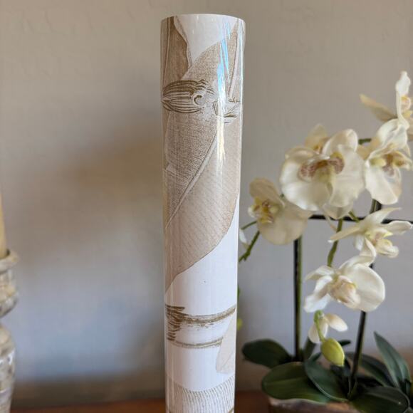 Norwall Polynesian Leaves Vinyl Roll Wallpaper (Covers 56 sq. ft.) Tan Beige NIP - Picture 4 of 4